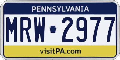 PA license plate MRW2977