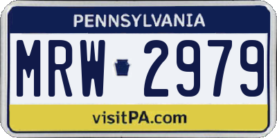 PA license plate MRW2979