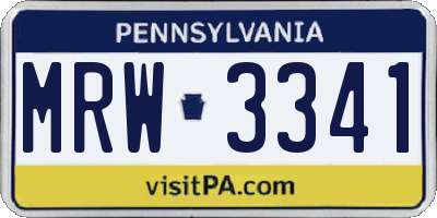 PA license plate MRW3341