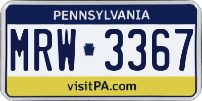 PA license plate MRW3367