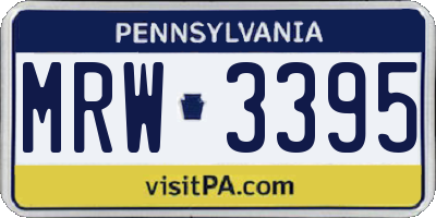 PA license plate MRW3395