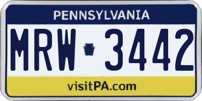 PA license plate MRW3442