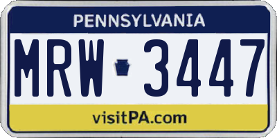 PA license plate MRW3447