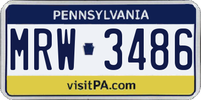 PA license plate MRW3486