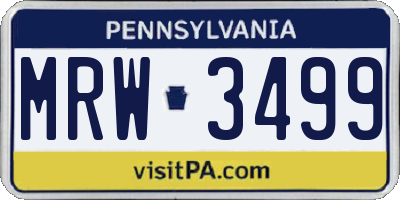 PA license plate MRW3499