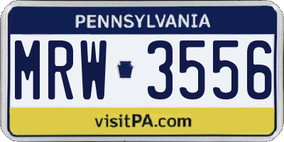 PA license plate MRW3556