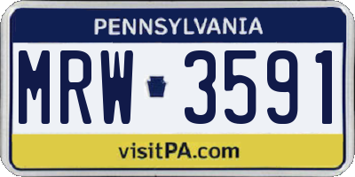 PA license plate MRW3591