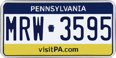 PA license plate MRW3595