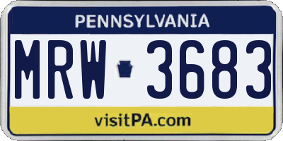 PA license plate MRW3683