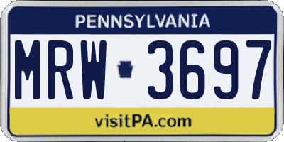 PA license plate MRW3697
