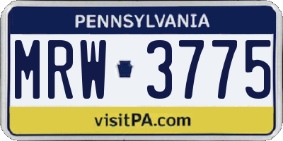 PA license plate MRW3775