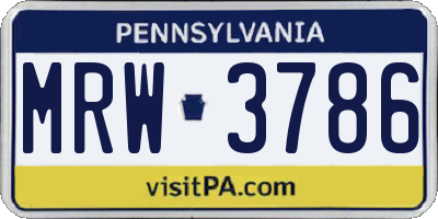 PA license plate MRW3786