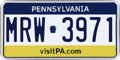 PA license plate MRW3971