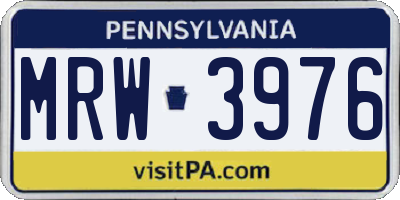 PA license plate MRW3976