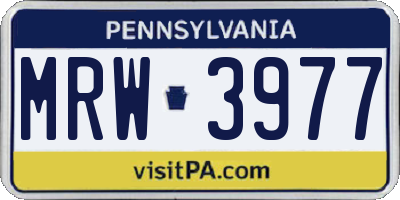 PA license plate MRW3977