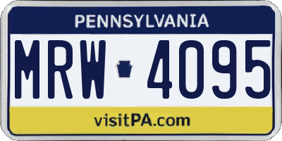 PA license plate MRW4095