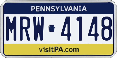 PA license plate MRW4148