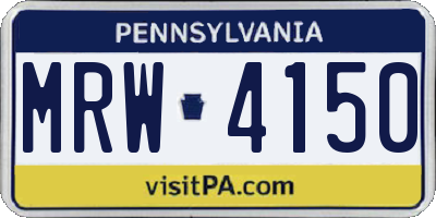PA license plate MRW4150