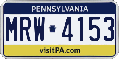 PA license plate MRW4153