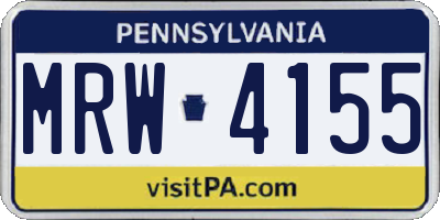 PA license plate MRW4155