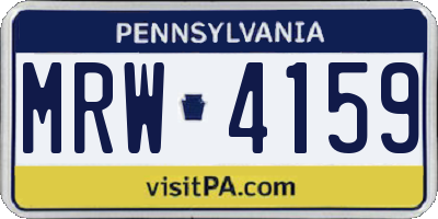 PA license plate MRW4159