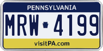 PA license plate MRW4199