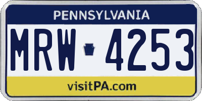 PA license plate MRW4253