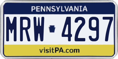 PA license plate MRW4297