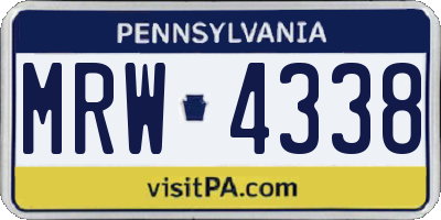 PA license plate MRW4338