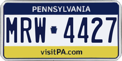 PA license plate MRW4427