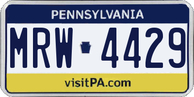 PA license plate MRW4429