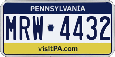 PA license plate MRW4432