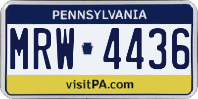 PA license plate MRW4436