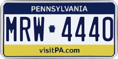 PA license plate MRW4440