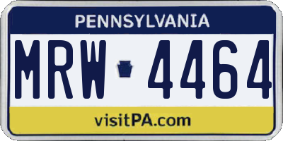 PA license plate MRW4464
