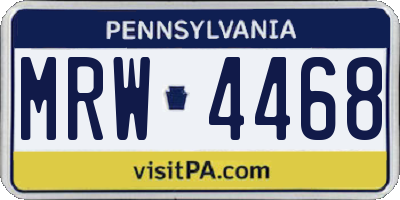 PA license plate MRW4468