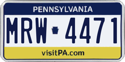 PA license plate MRW4471