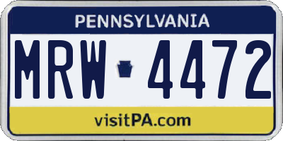 PA license plate MRW4472