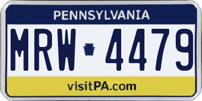 PA license plate MRW4479