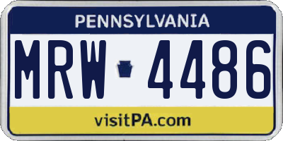 PA license plate MRW4486