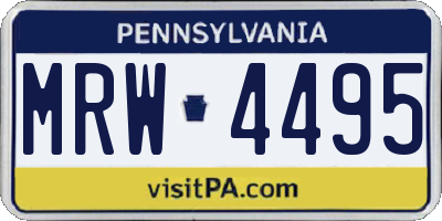 PA license plate MRW4495