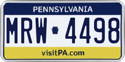 PA license plate MRW4498