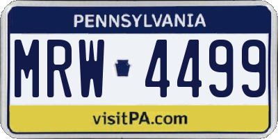 PA license plate MRW4499