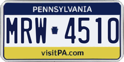 PA license plate MRW4510