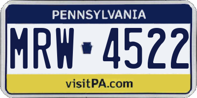 PA license plate MRW4522