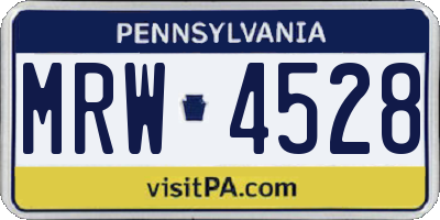PA license plate MRW4528
