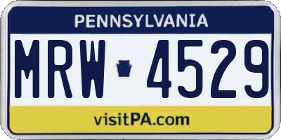 PA license plate MRW4529