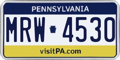 PA license plate MRW4530