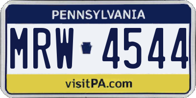 PA license plate MRW4544