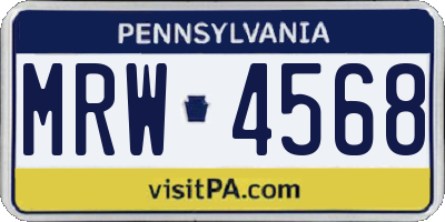 PA license plate MRW4568